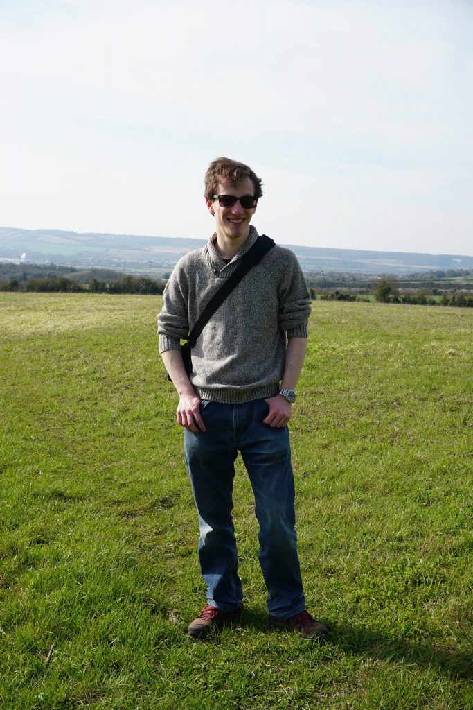 William Easdown standing in a field on a sunny day